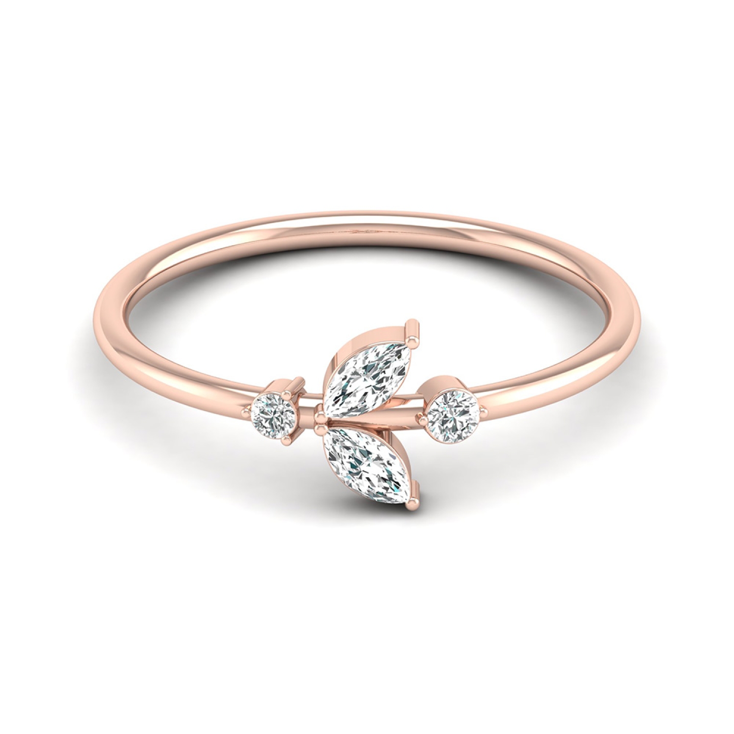 Radhika Rose Gold Diamond Ring Online Jewellery Shopping India